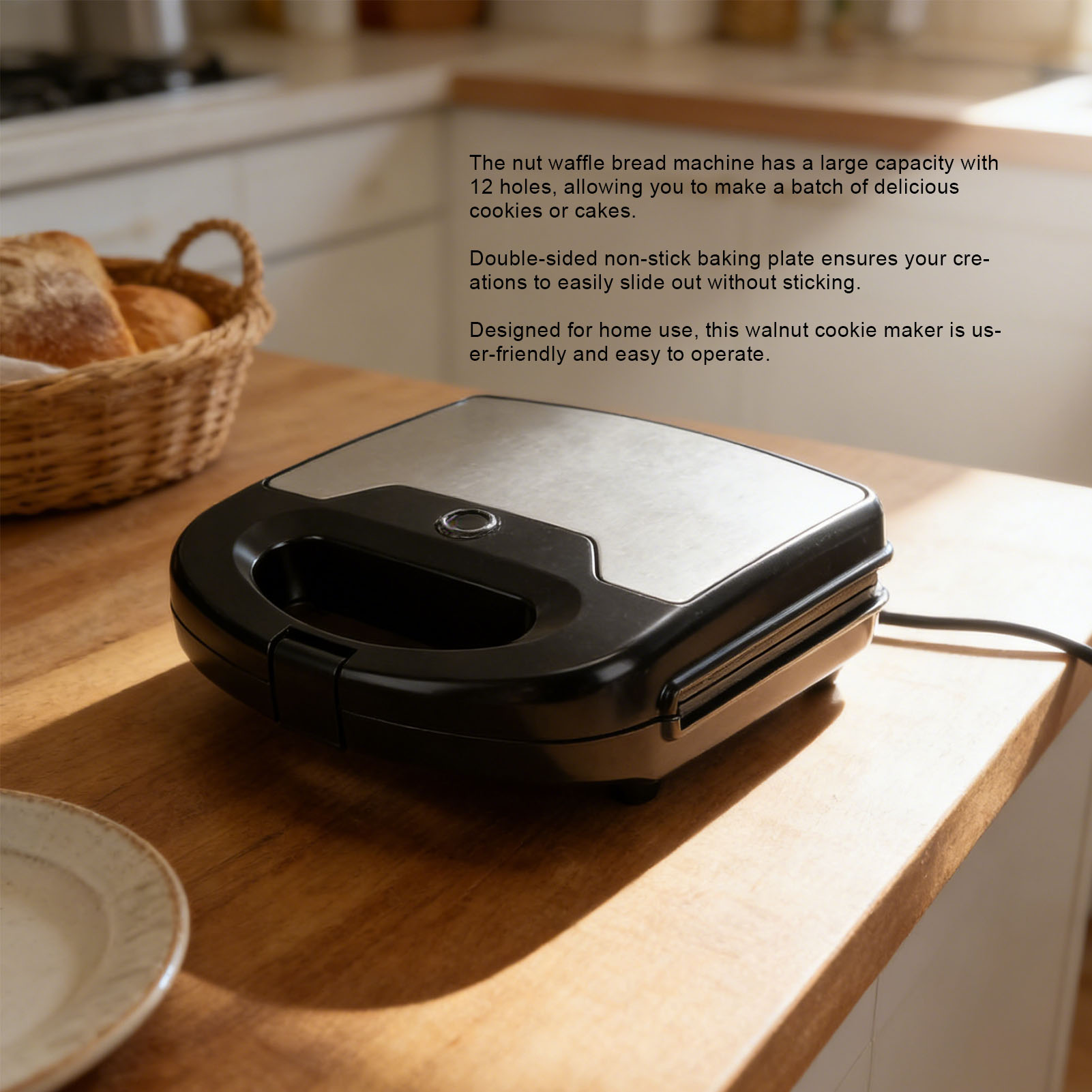 12 Walnut Cookie Maker Non Sti - Mini Waffle Maker Machine recension och pris
