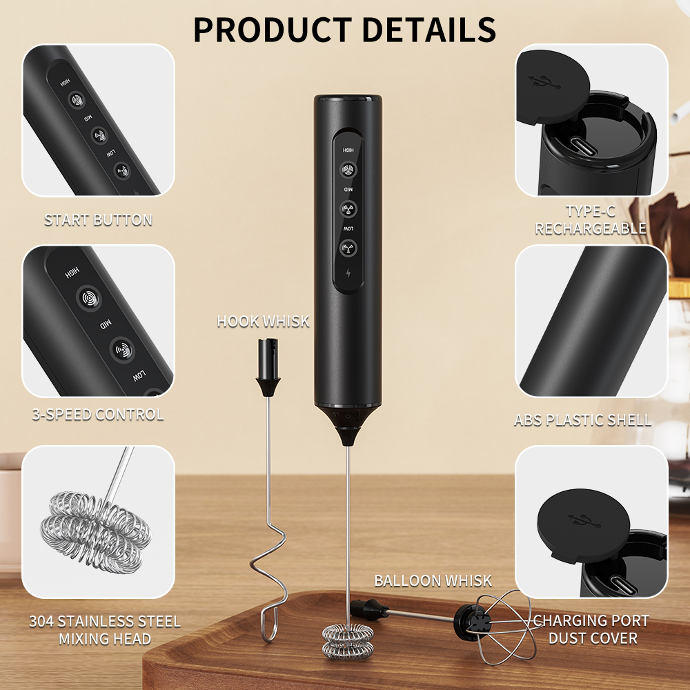 3 in 1 Electric Handheld Milk  - Electric Milk Frother Handheld recension och pris