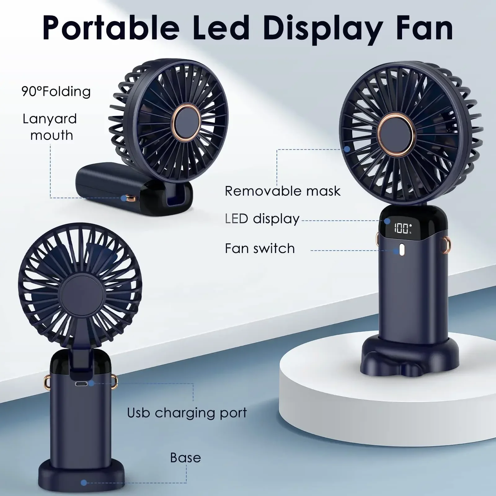 5000mAh Handheld Mini Fan Wire - Portable Blender Usb Rechargeable recension och pris