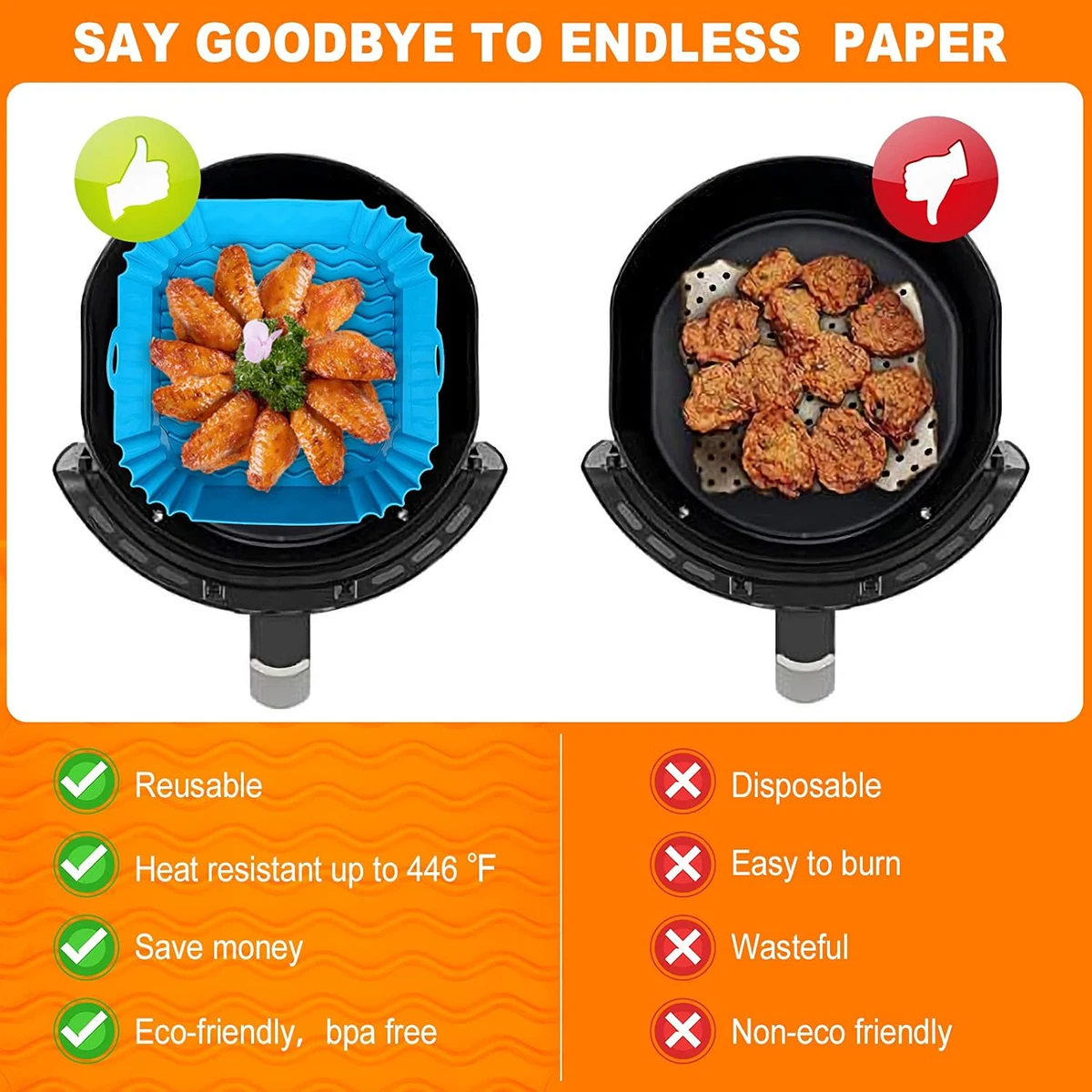 Air Fryer Silicone Liners Pot, - Air Fryer Silicone Pot Liner recension och pris