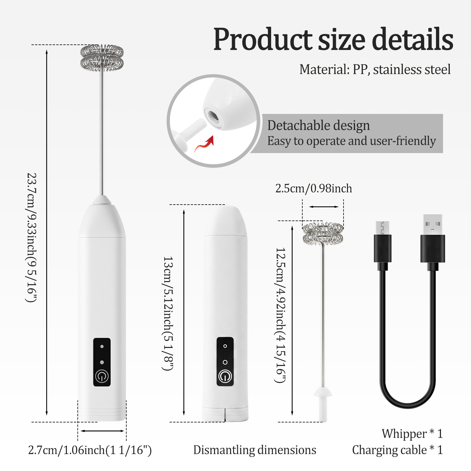 Wireless Milk Frother Portable - Electric Milk Frother Handheld recension och pris