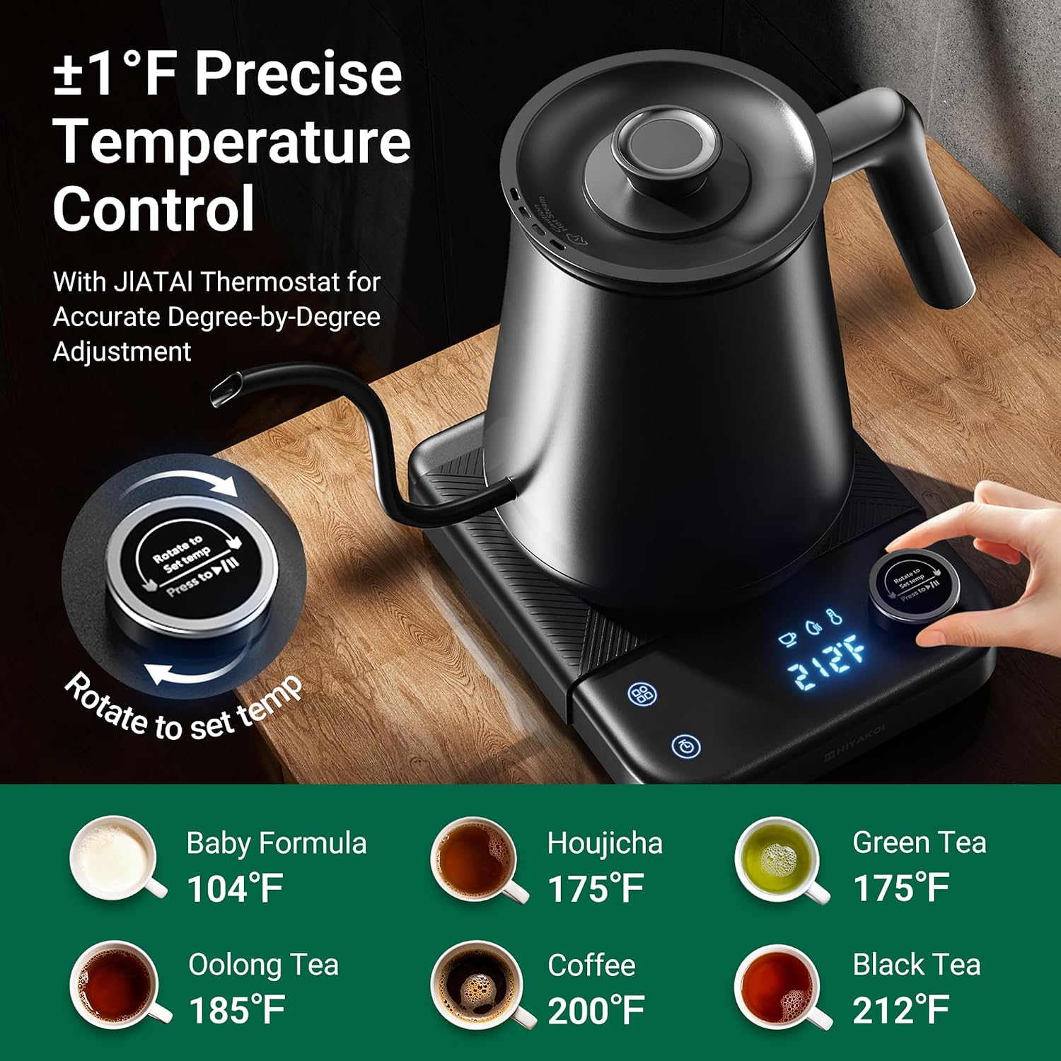 Gooseneck Electric Kettle with - Electric Kettle Temperature Control recension och pris