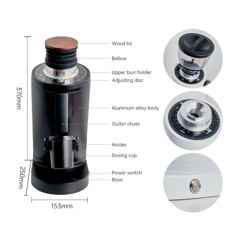 Professional DF83 Espresso Bea - Coffee Bean Grinder Electric recension och pris