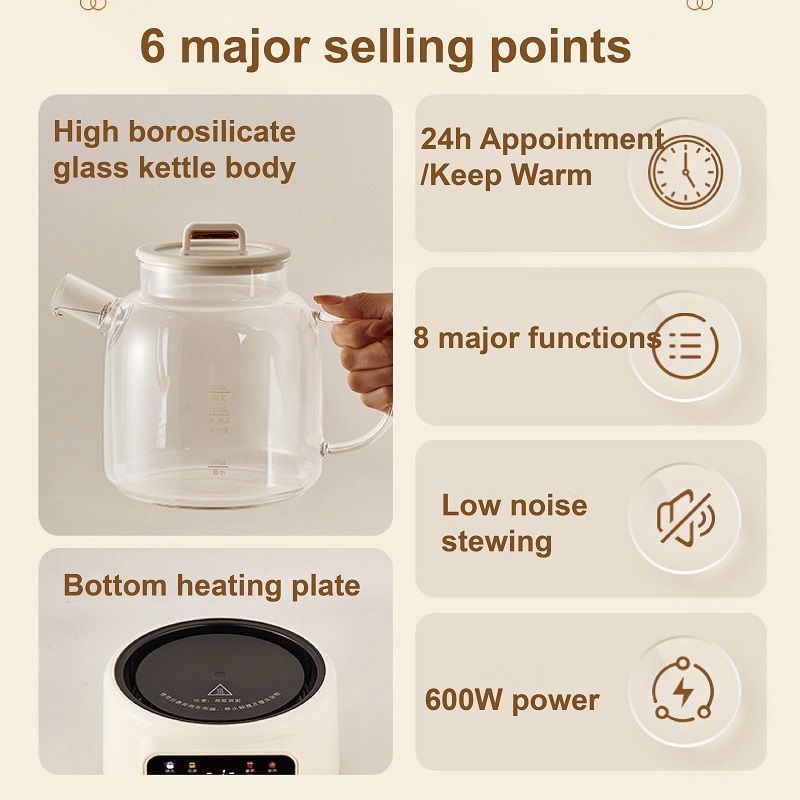 600W Multi-function Health Ket - Electric Kettle Temperature Control recension och pris
